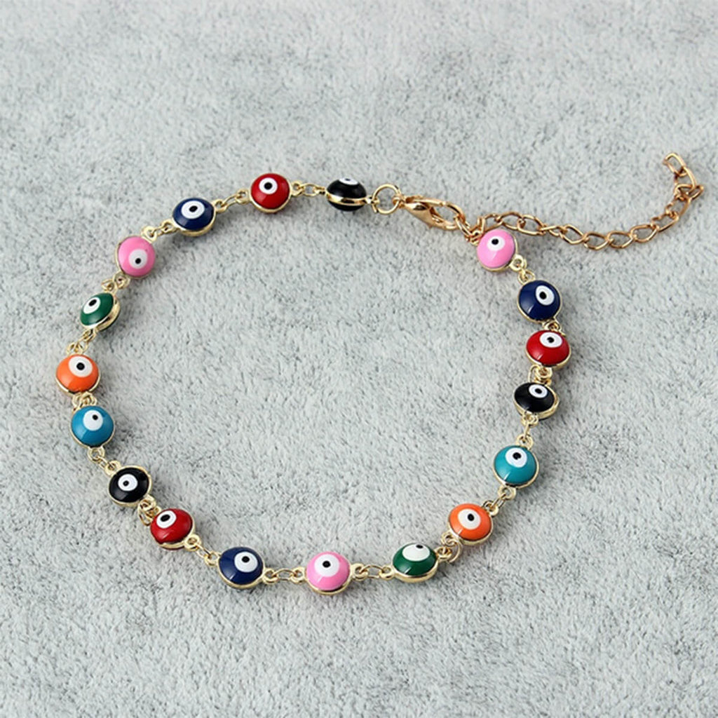 MULTICOLOR EVIL EYE BRACELET (ADJUSTABLE)