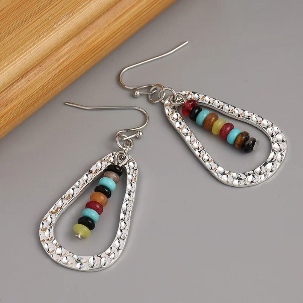 RETRO BOHO BEAD EARRINGS (PAIR)