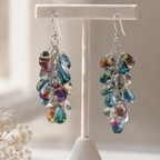 IRIDESCENT TEARDROPS DANGLES (PAIR)