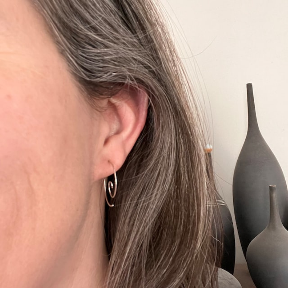 SPIRAL HOOP EARRINGS (PAIR)