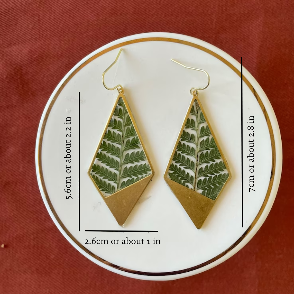 LUXURY FERN EARRINGS (PAIR)