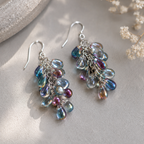 IRIDESCENT TEARDROPS DANGLES (PAIR)