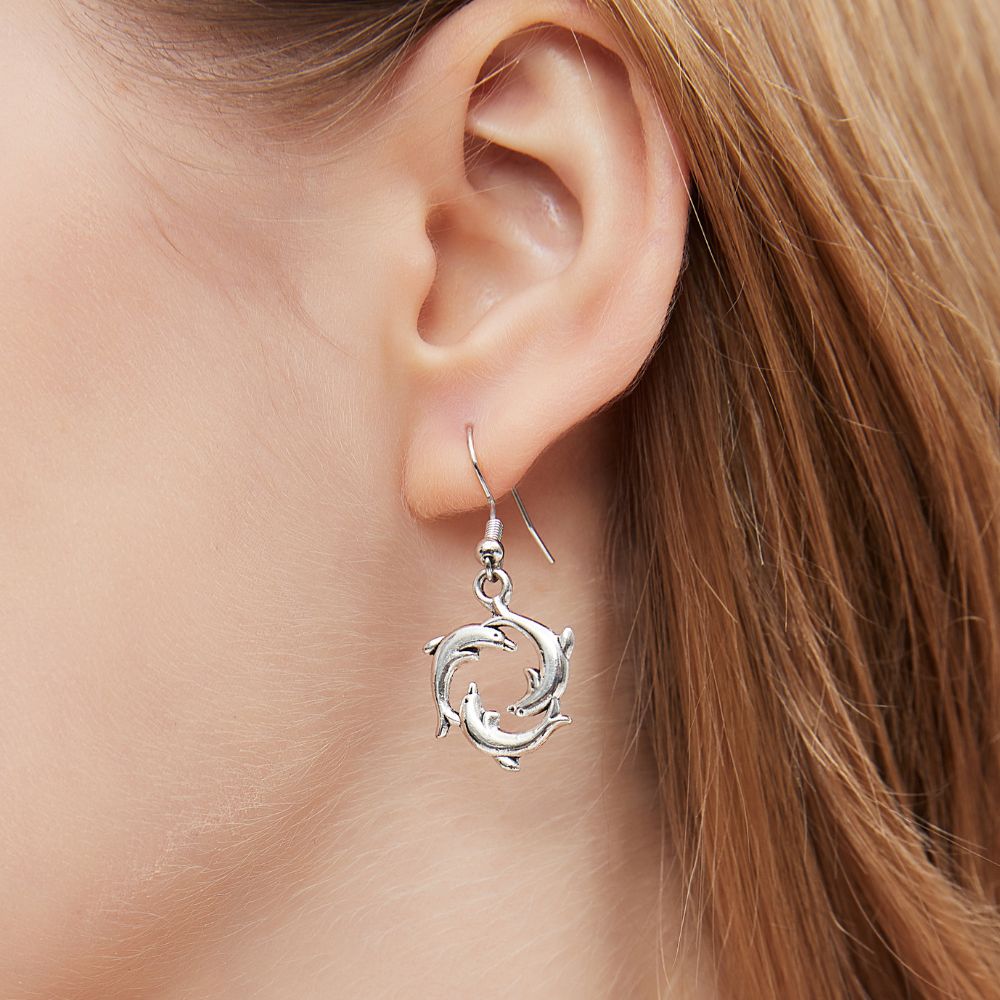TRIO DOLPHIN EARRINGS (PAIR)
