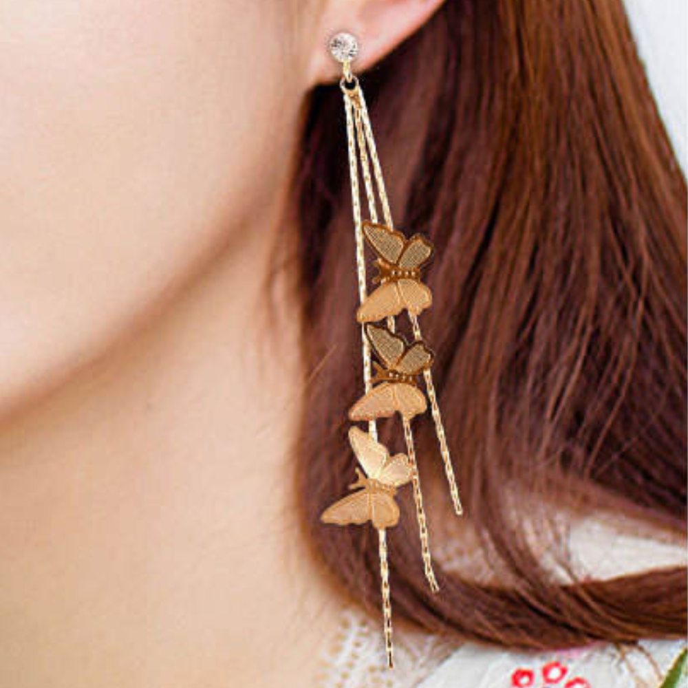 BUTTERFLY DANGLING EARRINGS (PAIR)