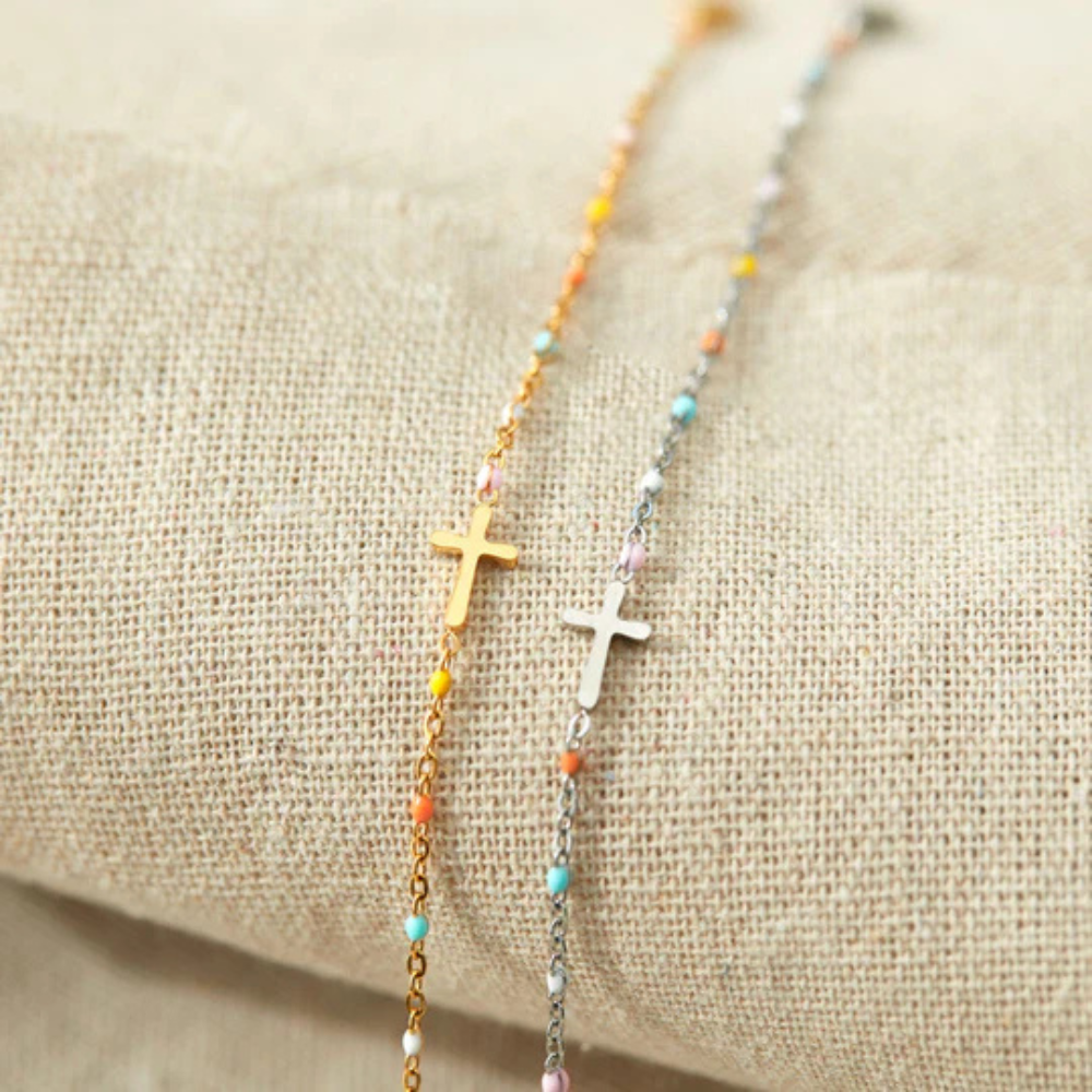 GOLDEN CROSS BRACELET (ADJUSTABLE)