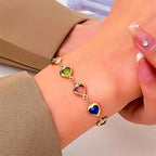 COLORFUL HEART BRACELET (ADJUSTABLE)