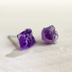 RAW AMETHYST EARRINGS (PAIR)