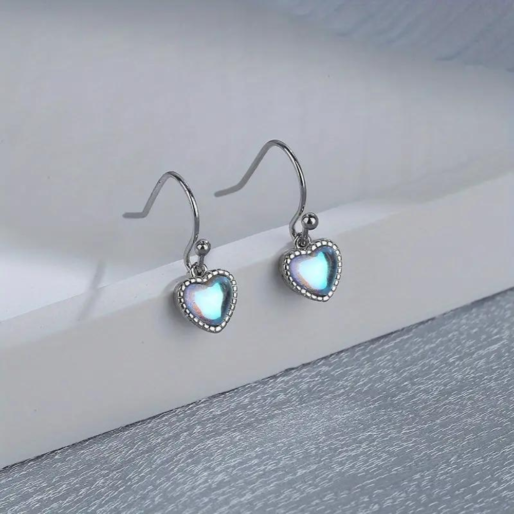 RADIANT HEART DROP EARRINGS (PAIR)