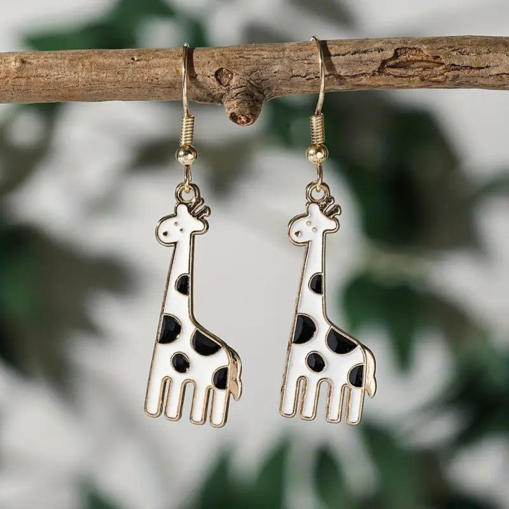 GIRAFFE DANGLING EARRINGS (PAIR)