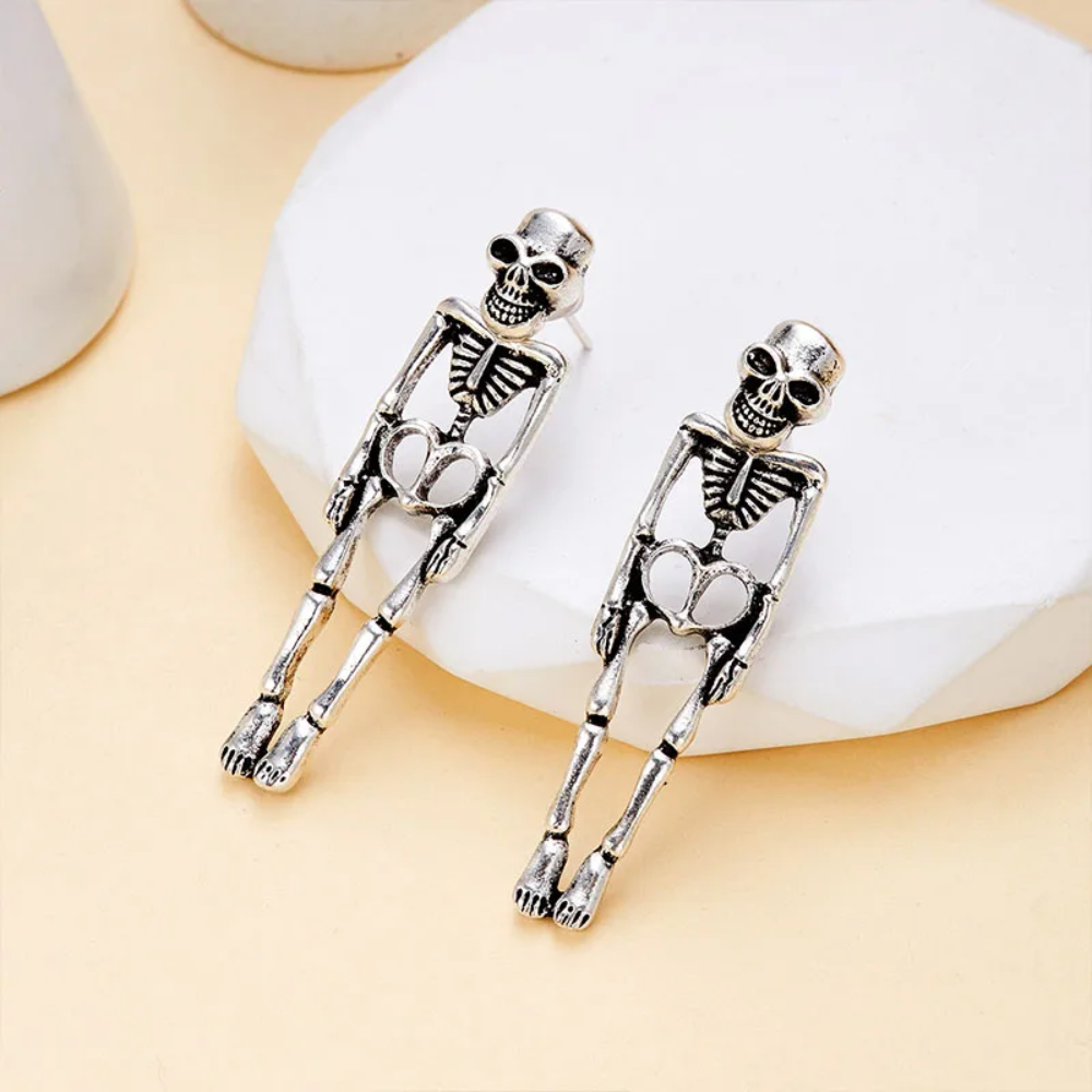 DANGLING SKELETON EARRINGS (PAIR)