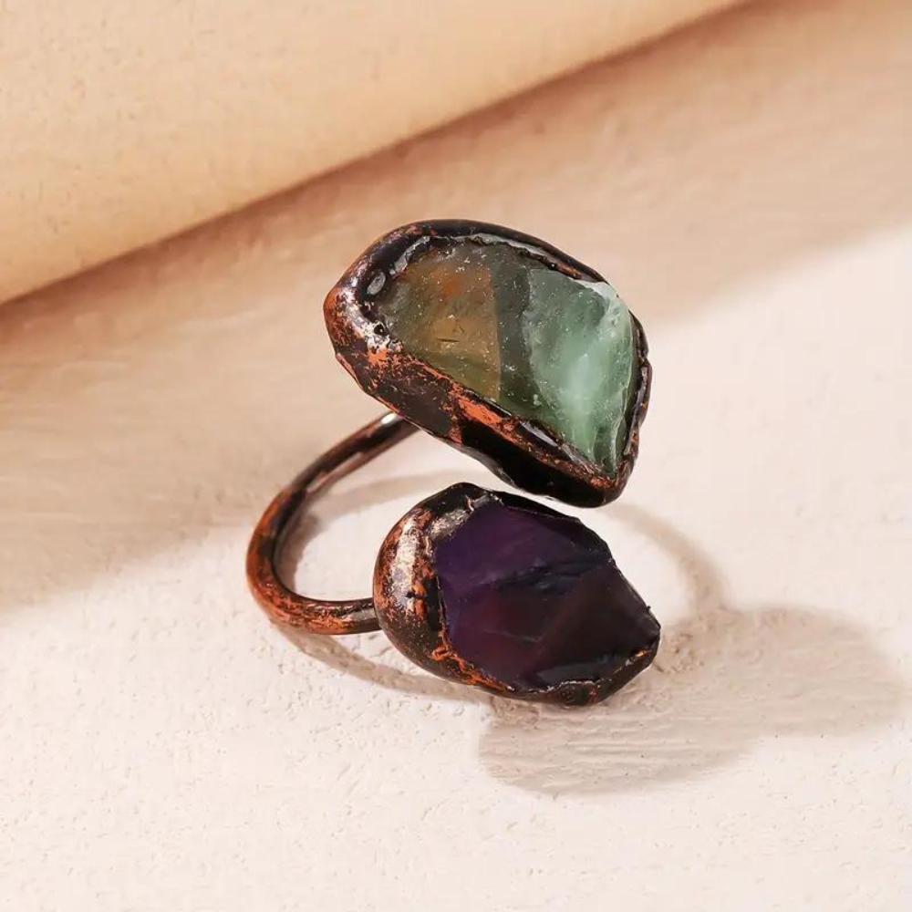 NATURAL CRYSTAL WRAP RING (ADJUSTABLE)