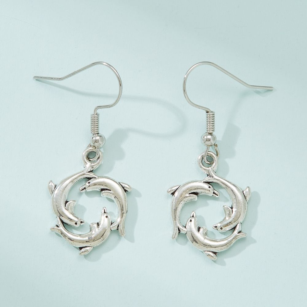 TRIO DOLPHIN EARRINGS (PAIR)