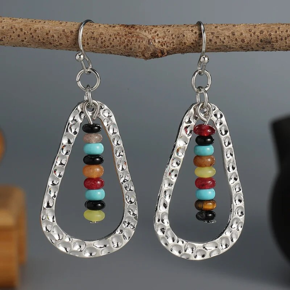RETRO BOHO BEAD EARRINGS (PAIR)