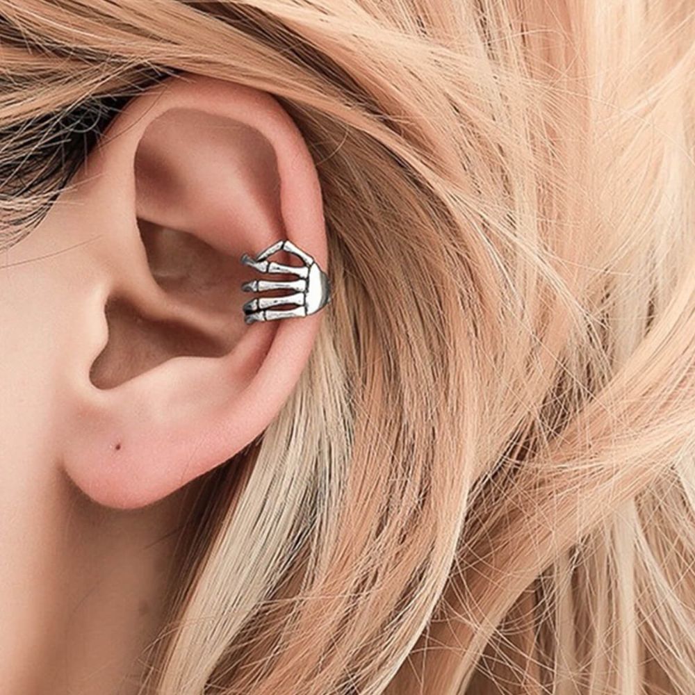 CHIC SKELETON HAND EAR CUFFS (PAIR)