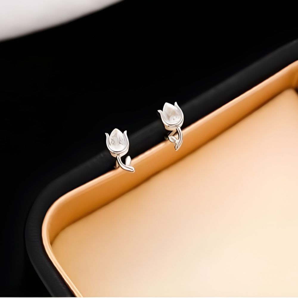 OPAL TULIP EARRINGS (PAIR)