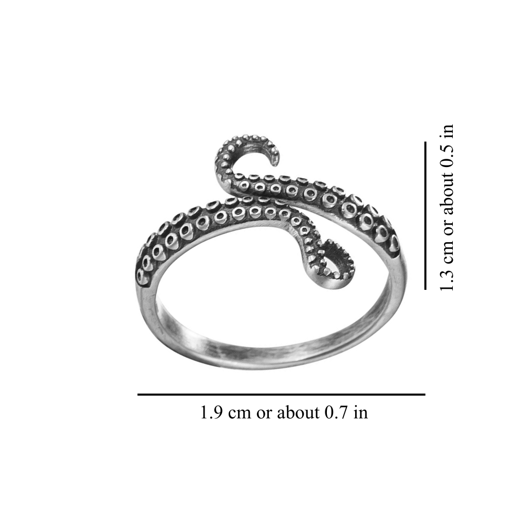 SILVER OCTOPUS RING (ADJUSTABLE)
