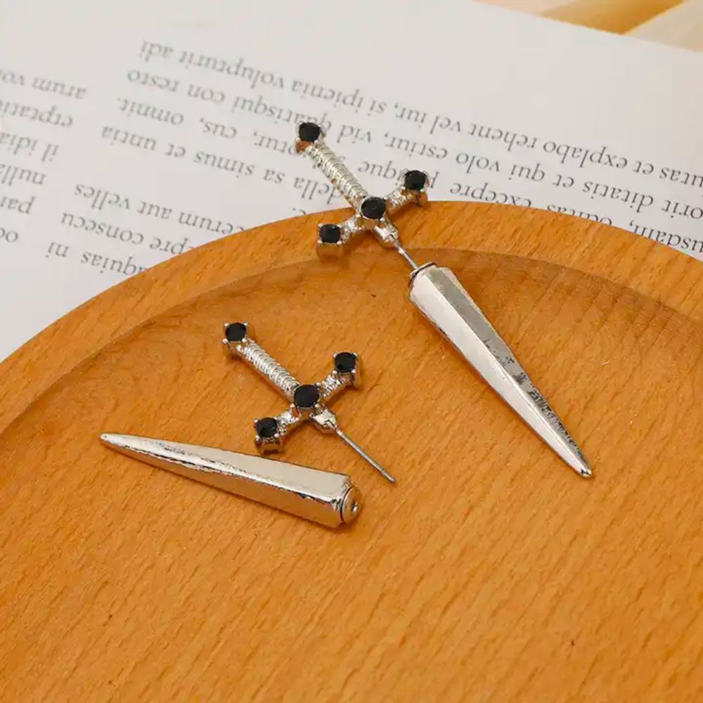 GOTHIC SWORD EARRINGS (PAIR)
