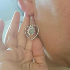 SUNFLOWER HEART EARRINGS (PAIR)