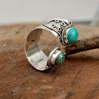 Vintage Boho Mosaic Gem Ring