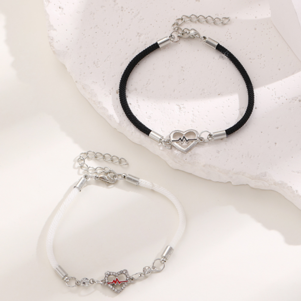 COUPLE HEART BRACELETS (ADJUSTABLE)