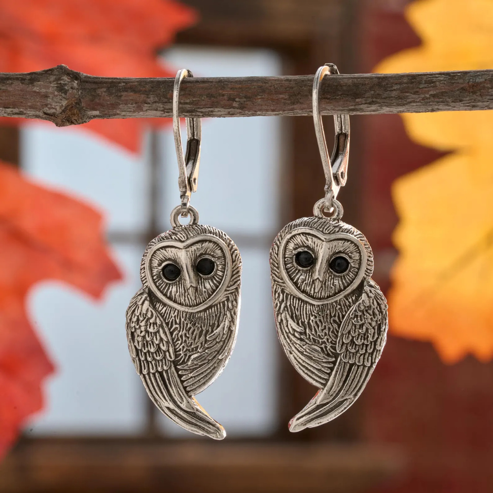 VINTAGE BARN OWL EARRINGS (PAIR)