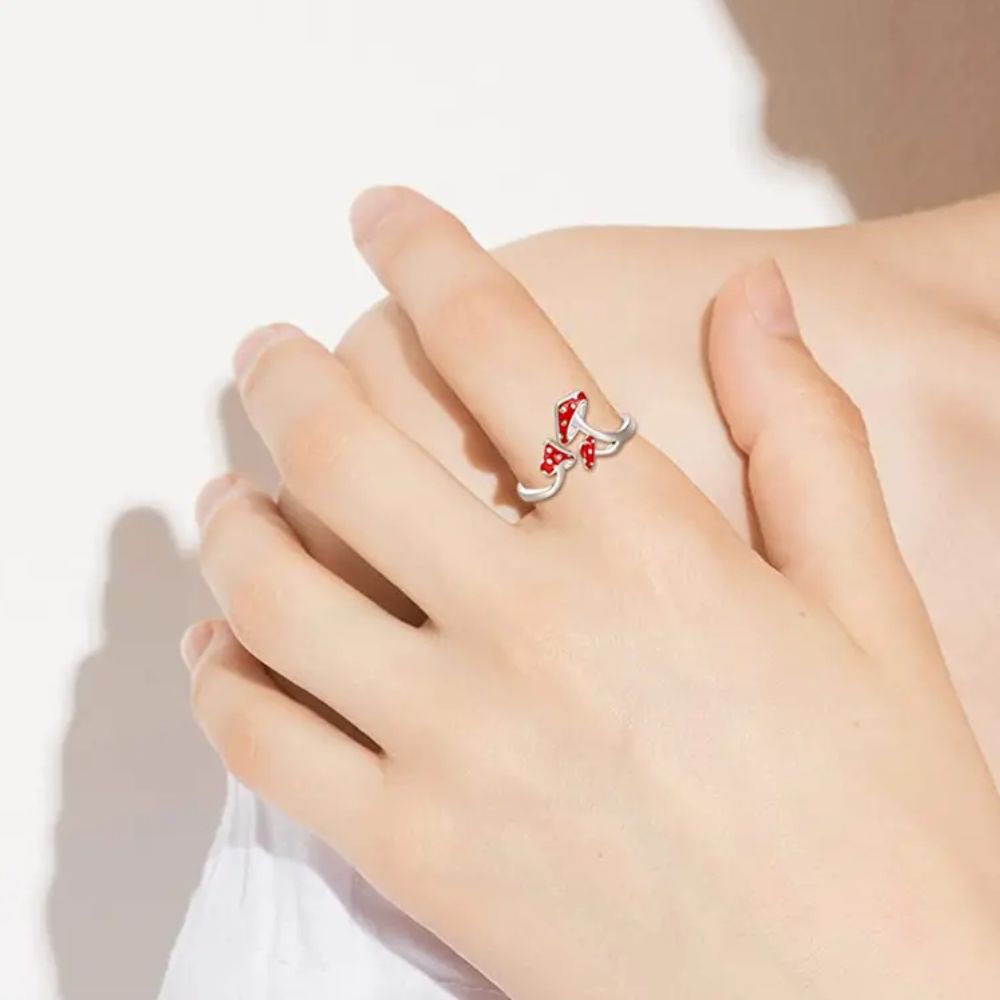 RED MUSHROOM RING (ADJUSTABLE)