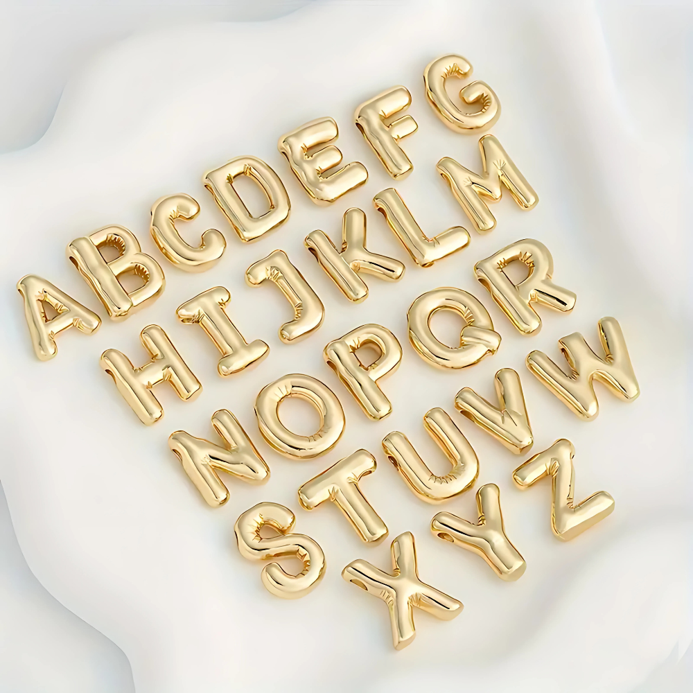 GOLD BUBBLE LETTER NECKLACE