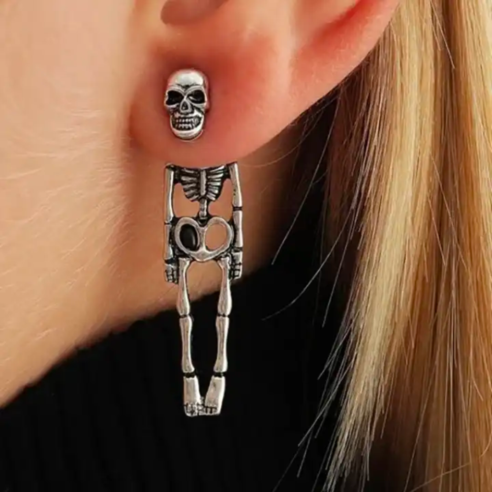 DANGLING SKELETON EARRINGS (PAIR)