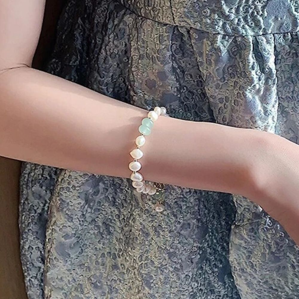 PEARL AVENTURINE BRACELET (ADJUSTABLE)