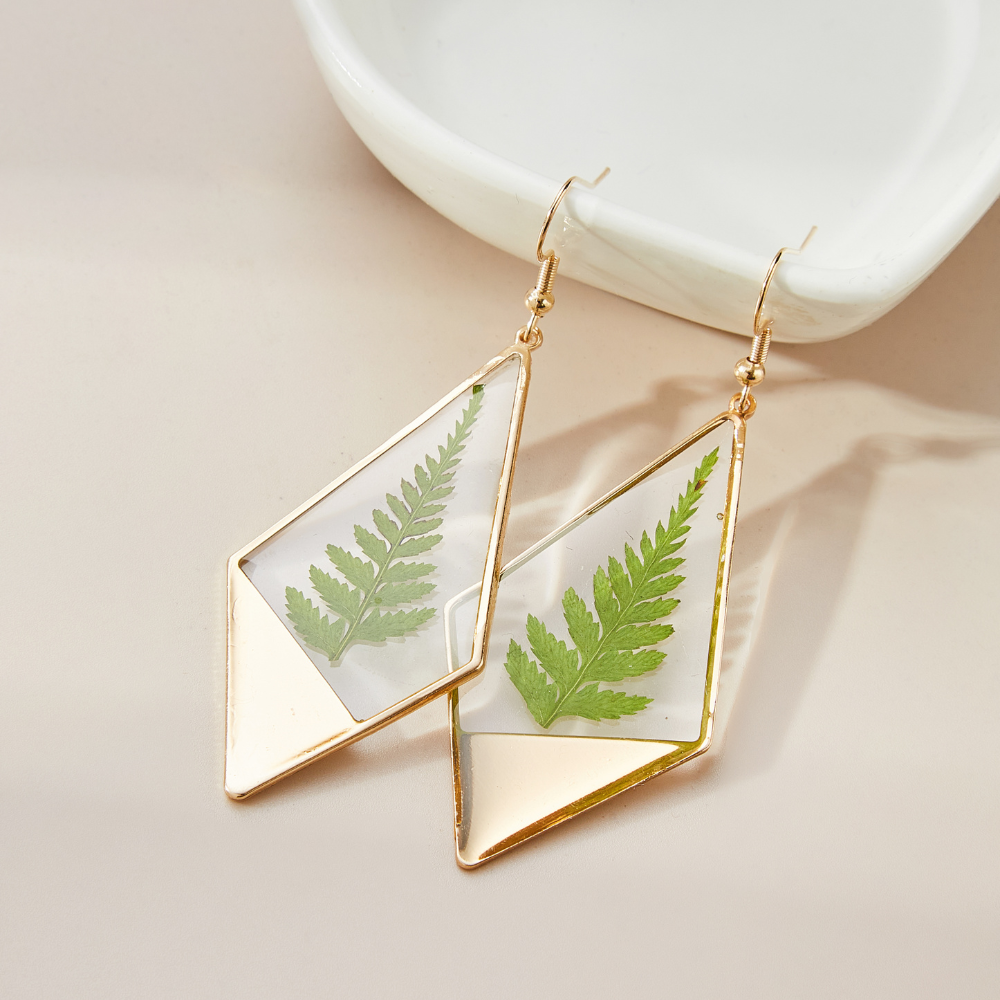 LUXURY FERN EARRINGS (PAIR)
