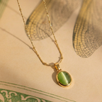 JADE OVAL PENDANT NECKLACE