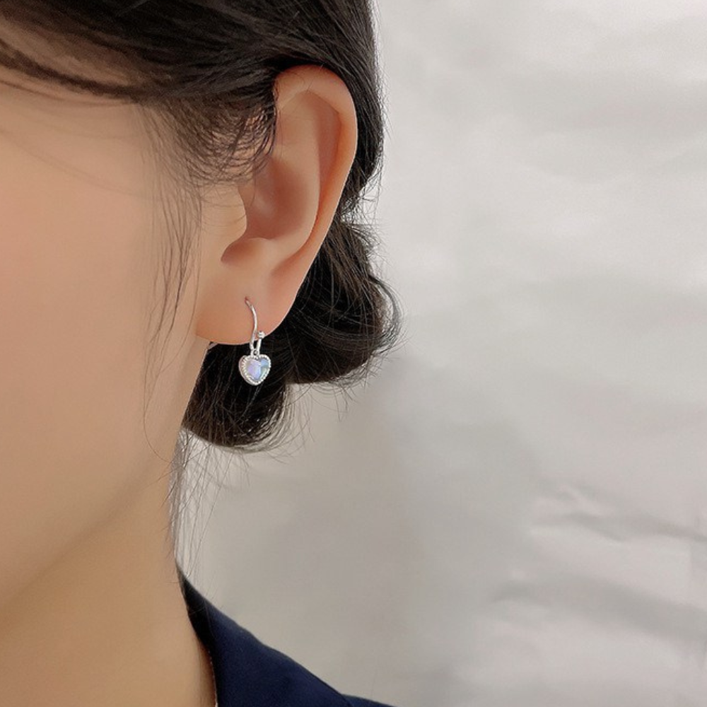 RADIANT HEART DROP EARRINGS (PAIR)