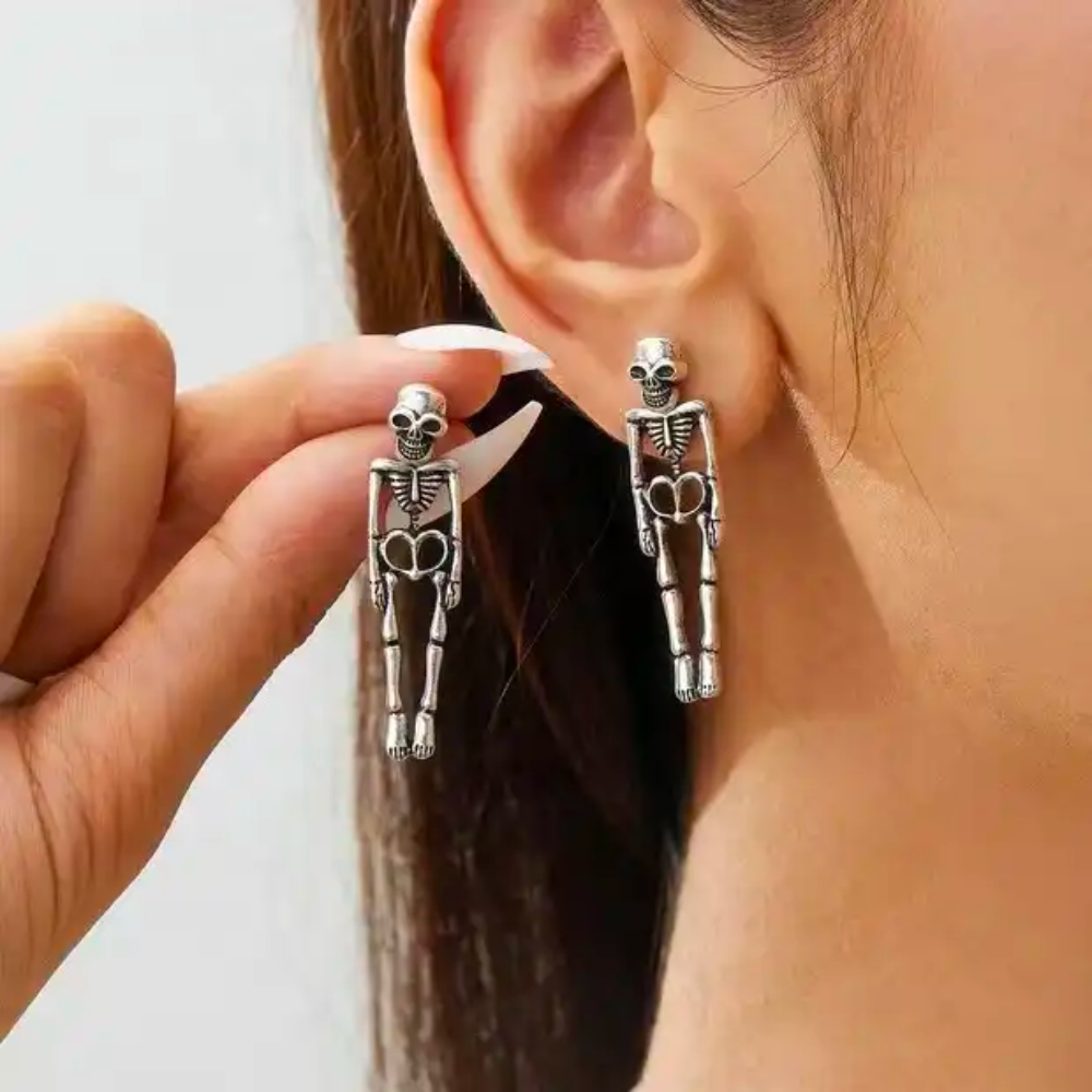 DANGLING SKELETON EARRINGS (PAIR)