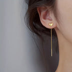 HEART TASSEL EARRINGS (PAIR)