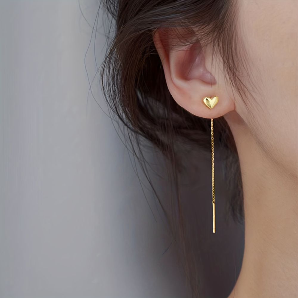HEART TASSEL EARRINGS (PAIR)
