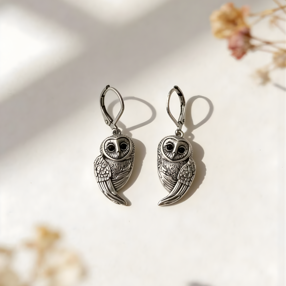 VINTAGE BARN OWL EARRINGS (PAIR)