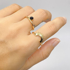 SUN AND ONYX RING (ADJUSTABLE)