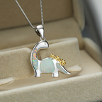 SILVER OPAL DRAGON NECKLACE