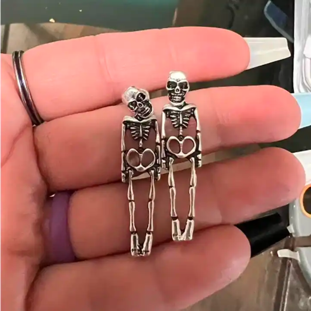 DANGLING SKELETON EARRINGS (PAIR)