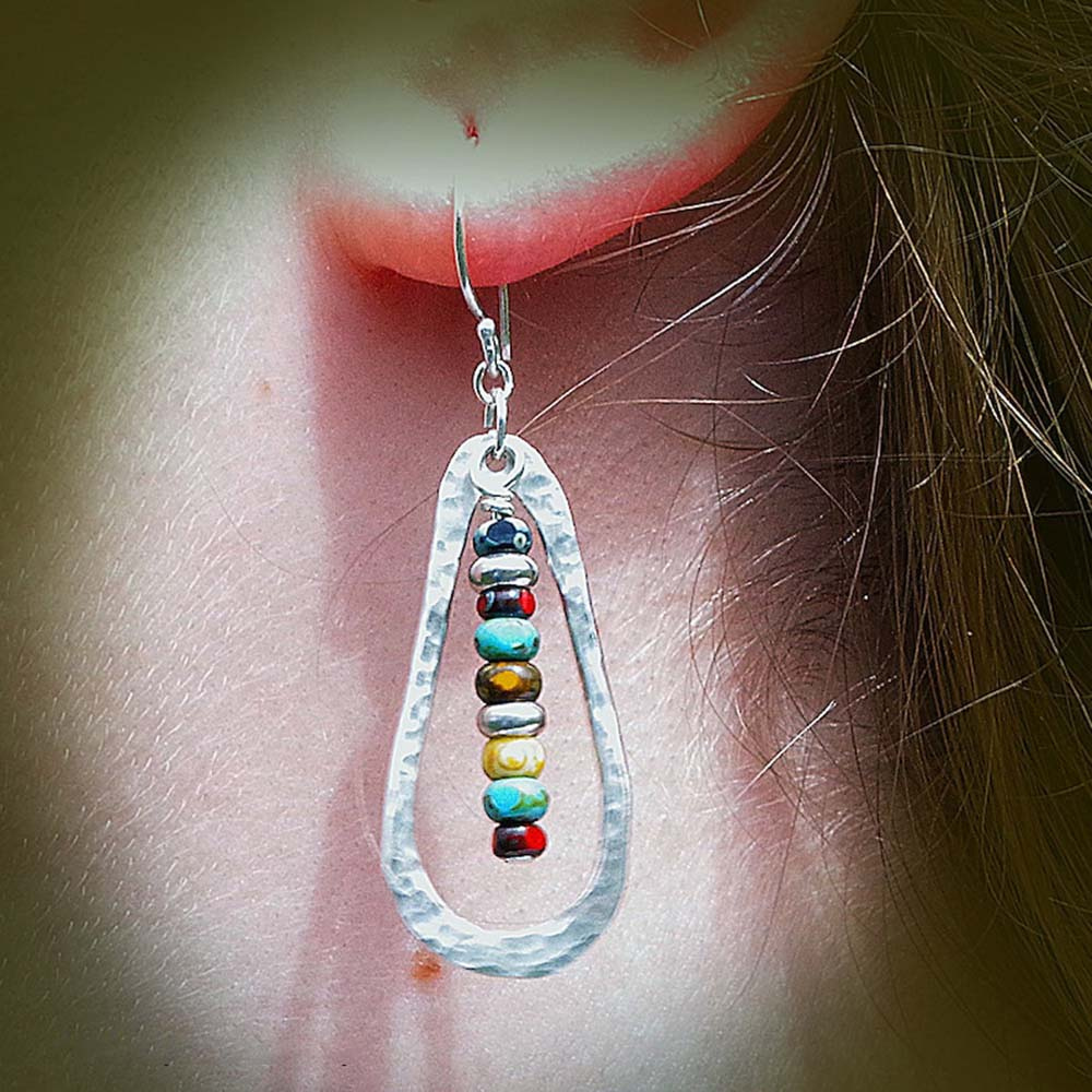 RETRO BOHO BEAD EARRINGS (PAIR)