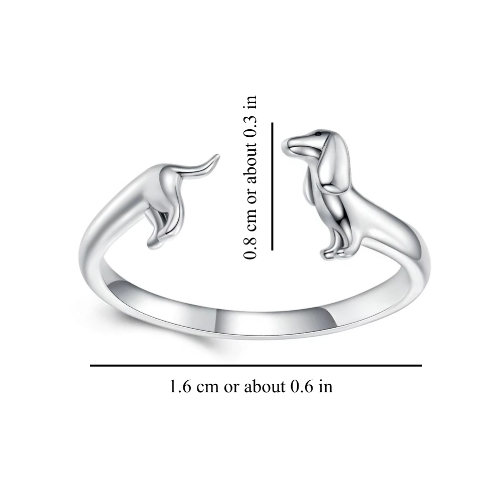 DAINTY DACHSHUND RING (ADJUSTABLE)