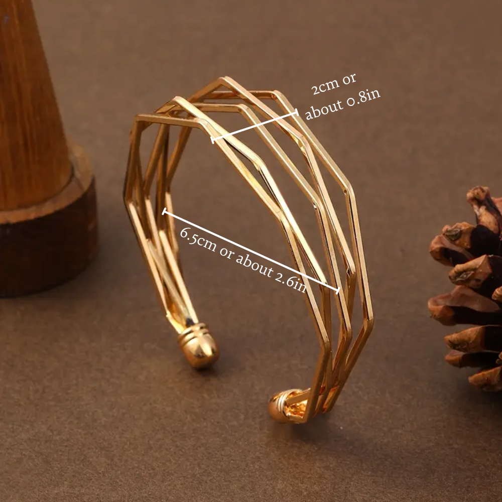 GOLDEN POLYGONAL BRACELET (ADJUSTABLE)