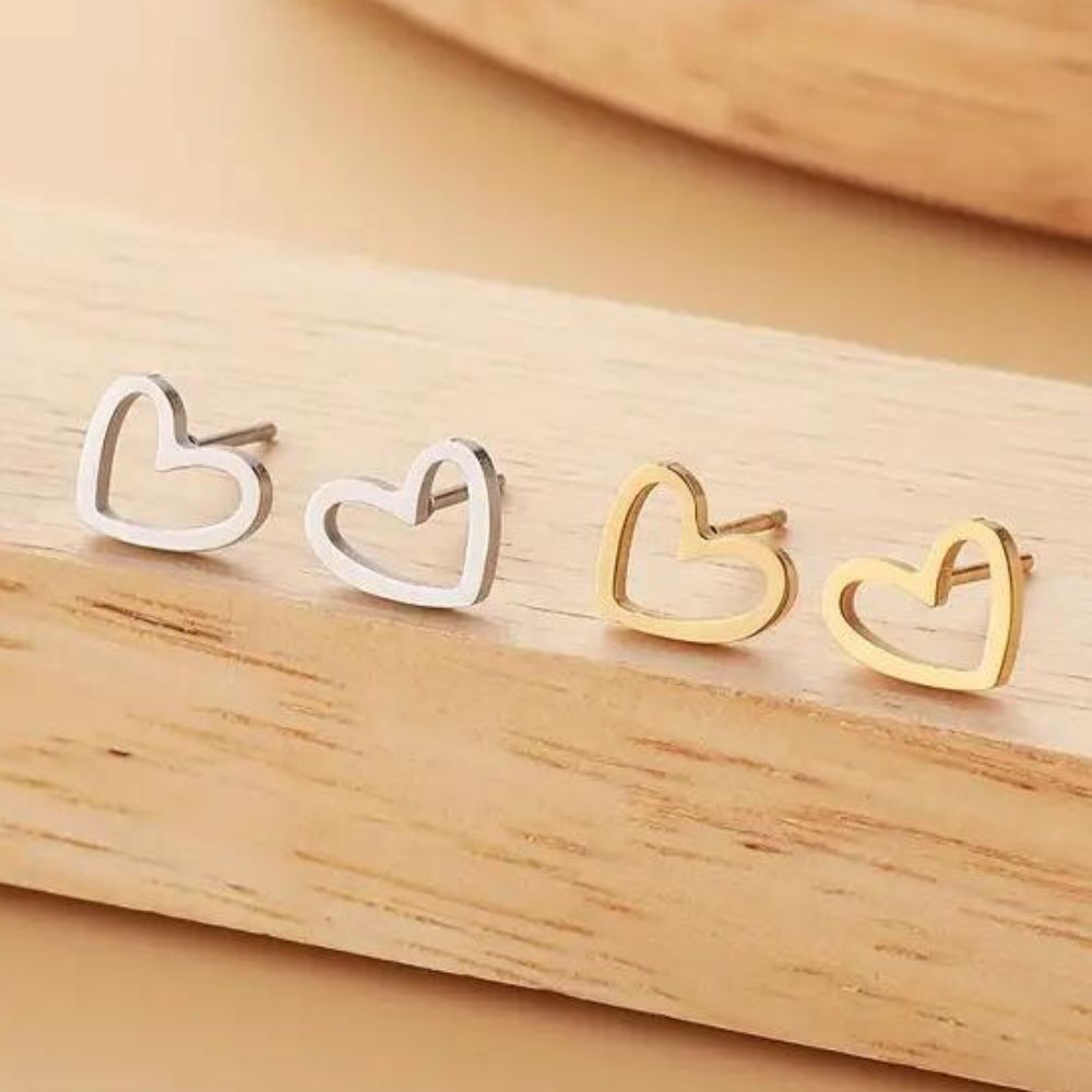 SIMPLE HEART EARRINGS (PAIR)
