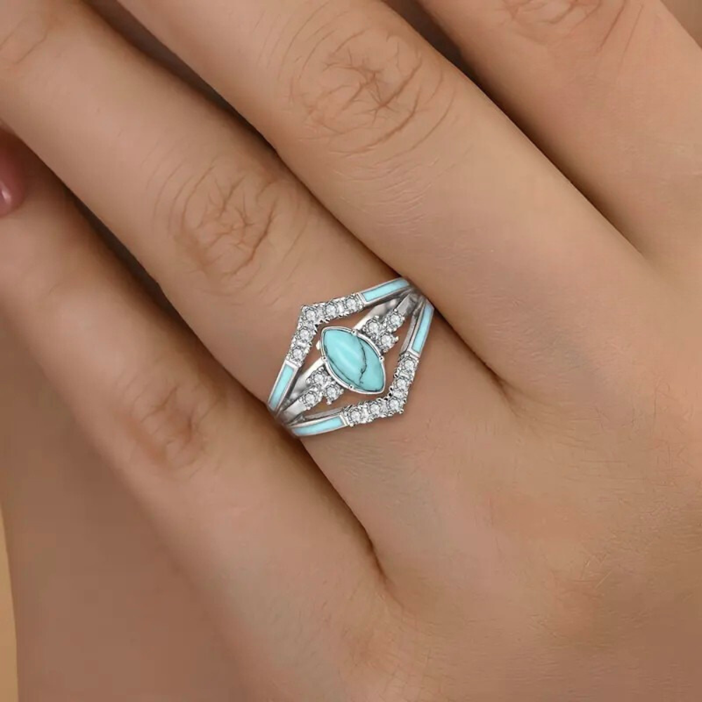 TRIO TURQUOISE RING SET (3 PCS)