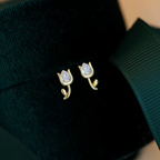 OPAL TULIP EARRINGS (PAIR)