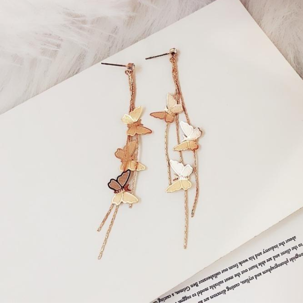 BUTTERFLY DANGLING EARRINGS (PAIR)