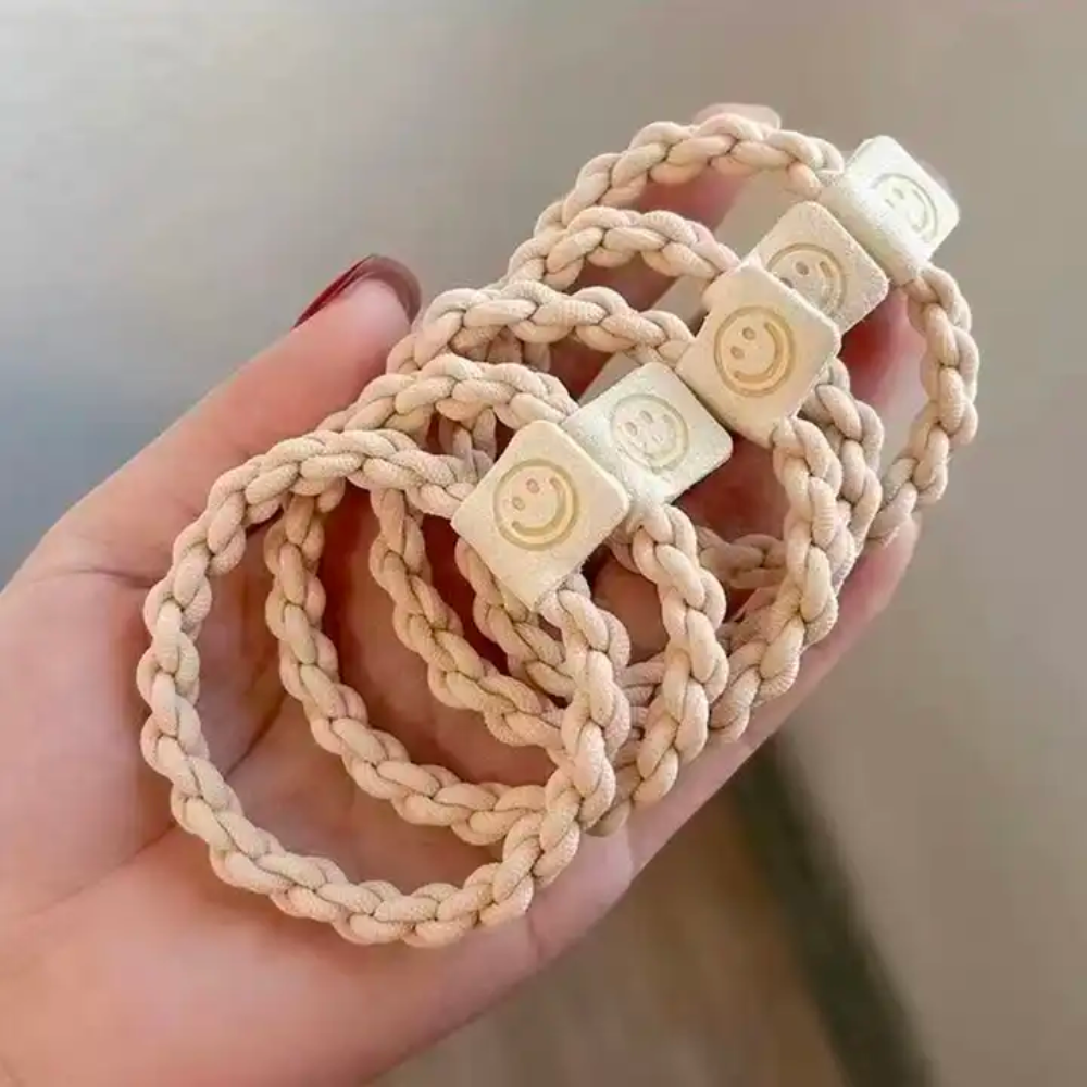 SMILEY FACE HAIR TIE (5 pcs)
