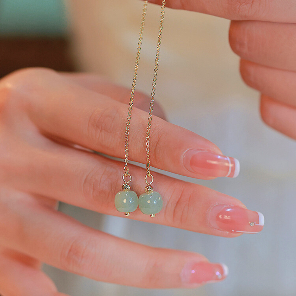 JADE DROP EARRINGS (PAIR)