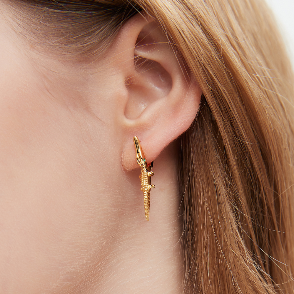 BABY CROCODILE EARRINGS (PAIR)