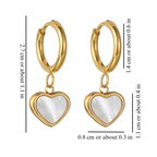 HEARTSTONE HUGGIE EARRINGS (PAIR)